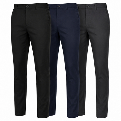 3-Pack Mens Flex Stretch Slim Fit Dress Pants