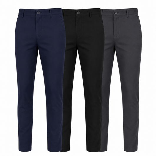 3-Pack Mens Flex Stretch Slim Fit Dress Pants